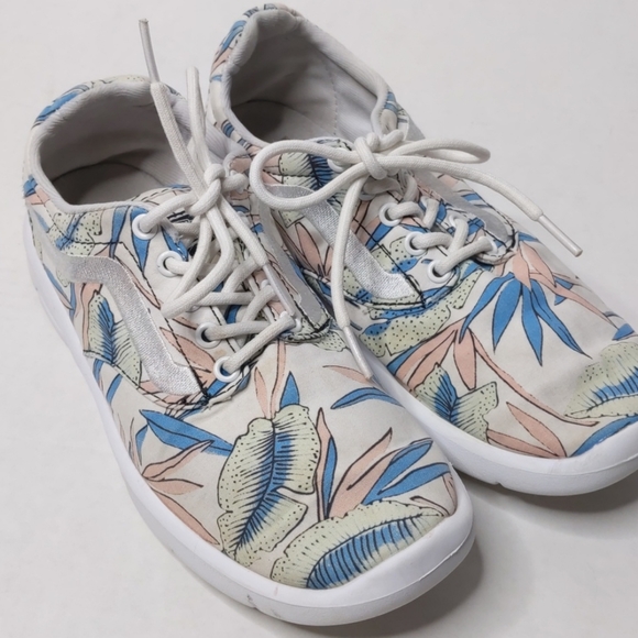 Vans tropical leaves lace up sneakers EUC 7 - Picture 5 of 7